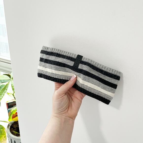 Ivivva Gray Stripe Stripe Fleece Ear Warmer Headband - Picture 1 of 4